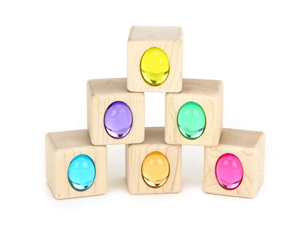 Everwood Pastel Egg Gems Maple Block Set (6 piece)