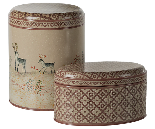 Maileg Metal box, Winter wonderland - 2 pcs set