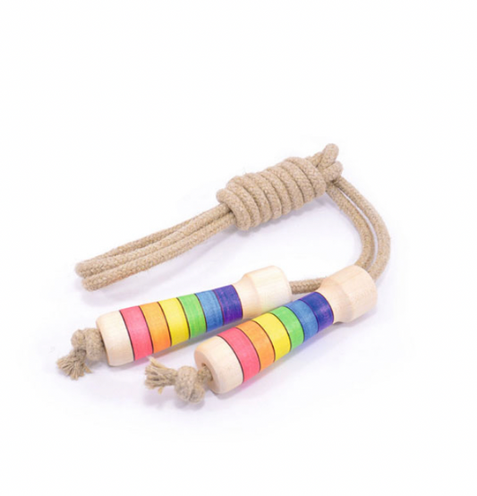 Mader Jump rope linen 2.4m Rainbow Standard Handle
