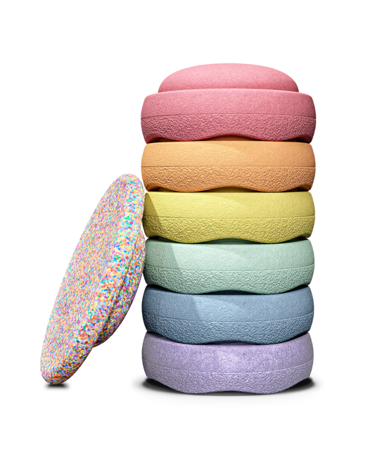 Stapelstein Super Confetti Rainbow Set pastel