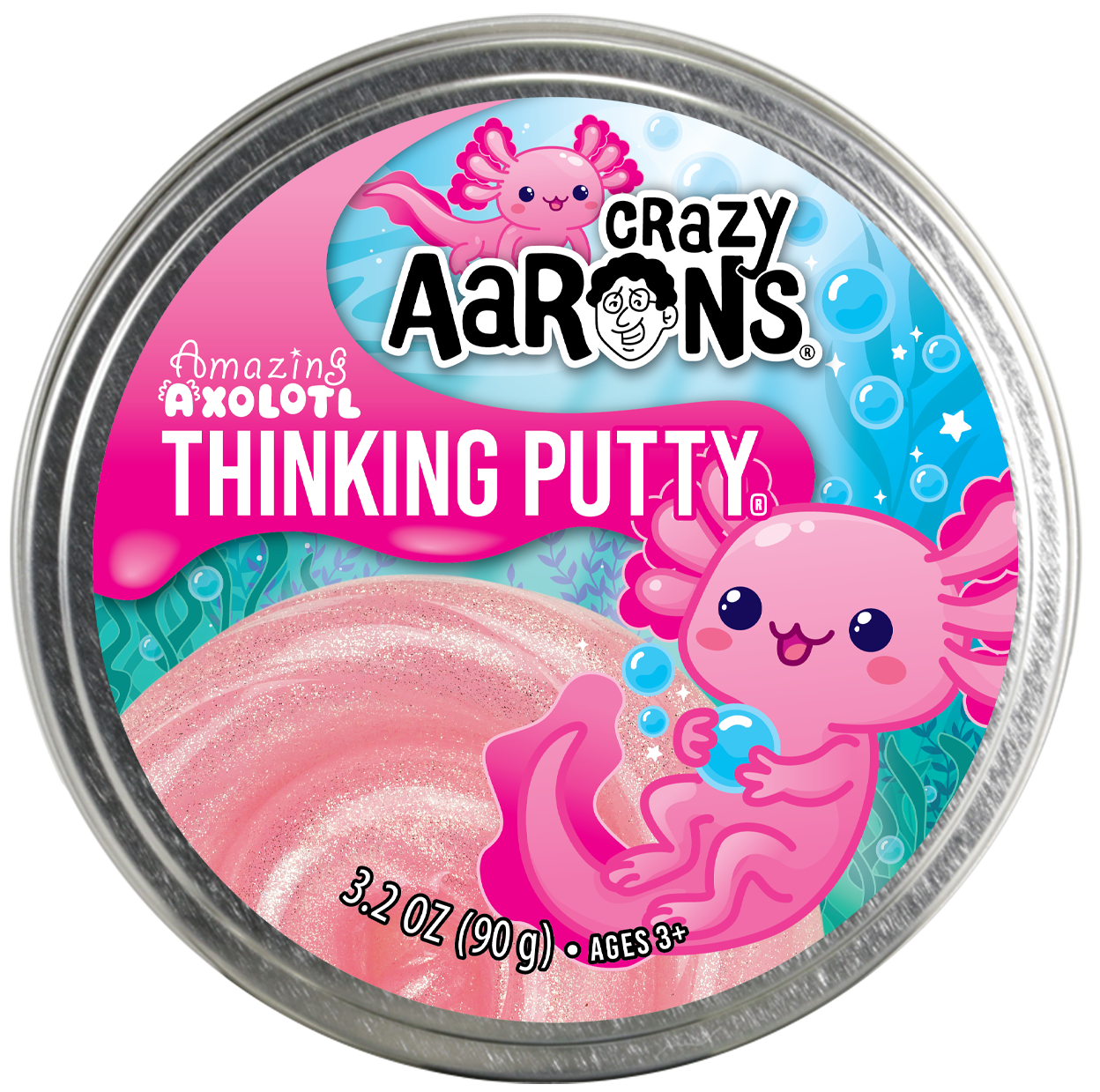 Crazy Aaron's Amazing Axolotl Thinking Putty Tin