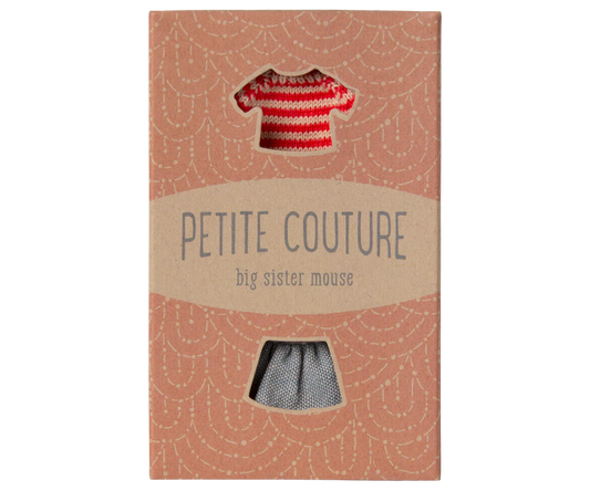 Maileg Knitted sweater and skirt, Big sister mouse