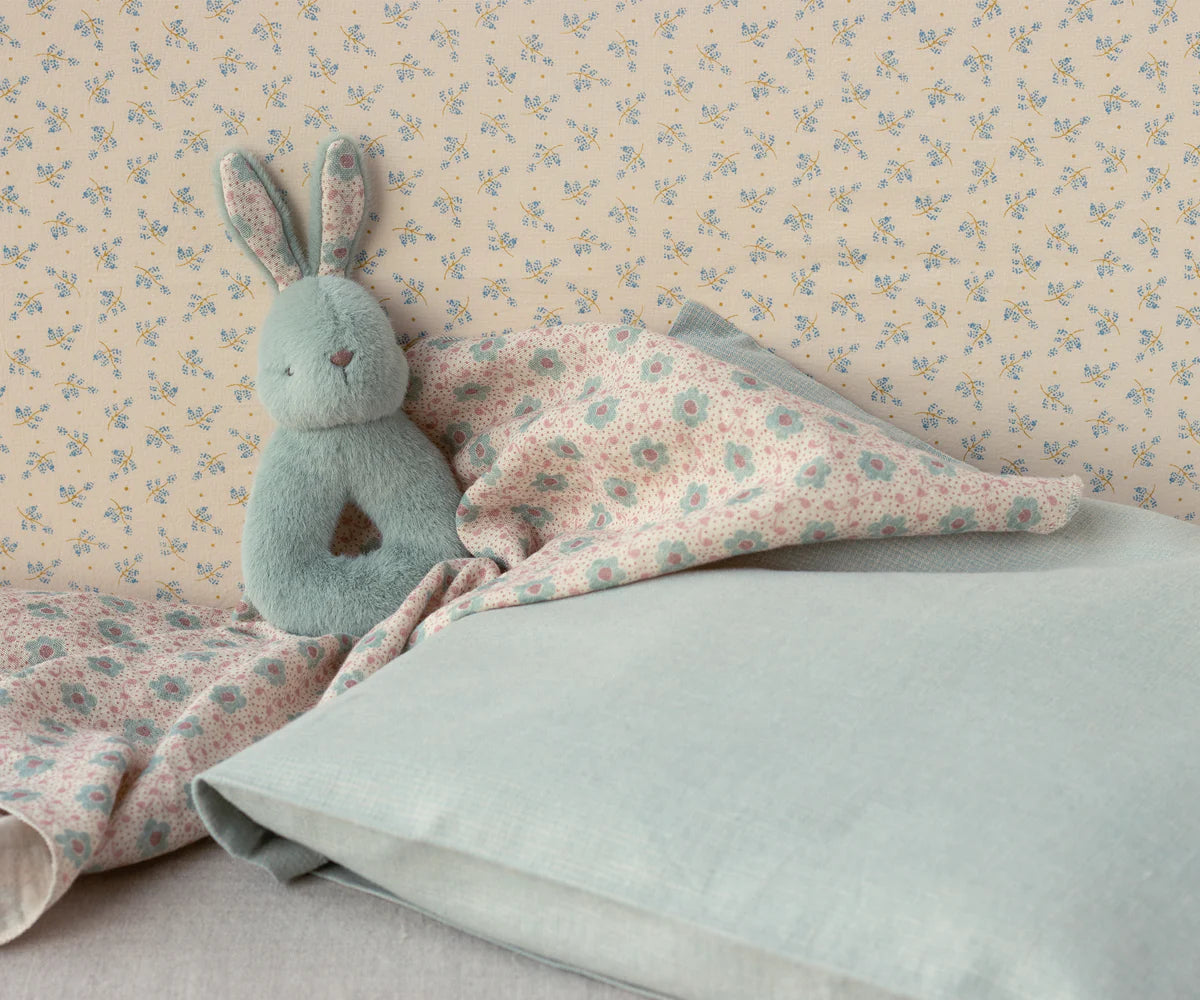 Maileg Rattle Set (Bunny and Rabbit) Mint, Powder, Cream Peach