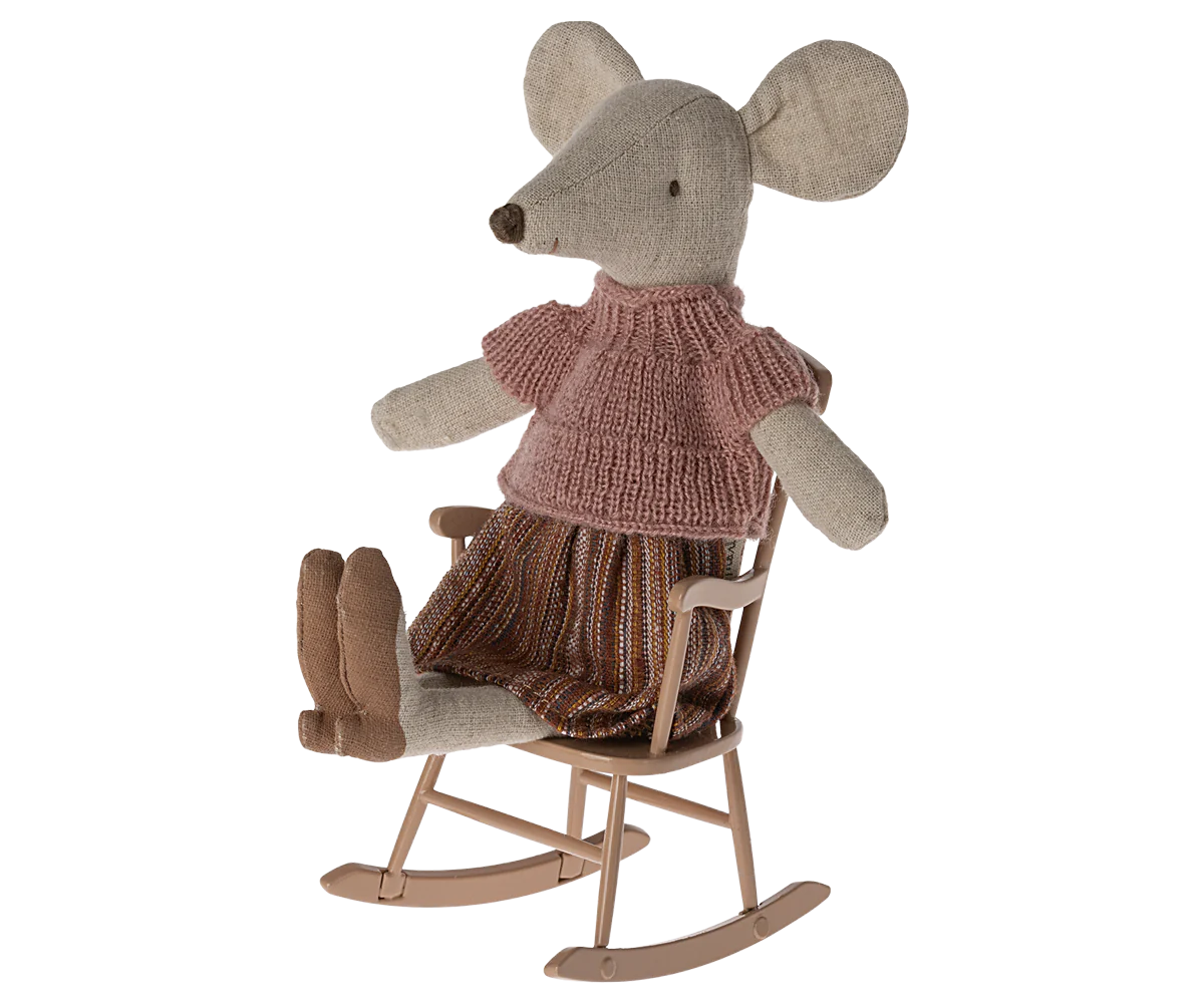 Maileg Rocking chair, Mouse - Dark Powder