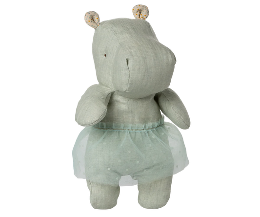 Maileg Safari friends, Hippo w. skirt, Small (Mint or Soft Rose)
