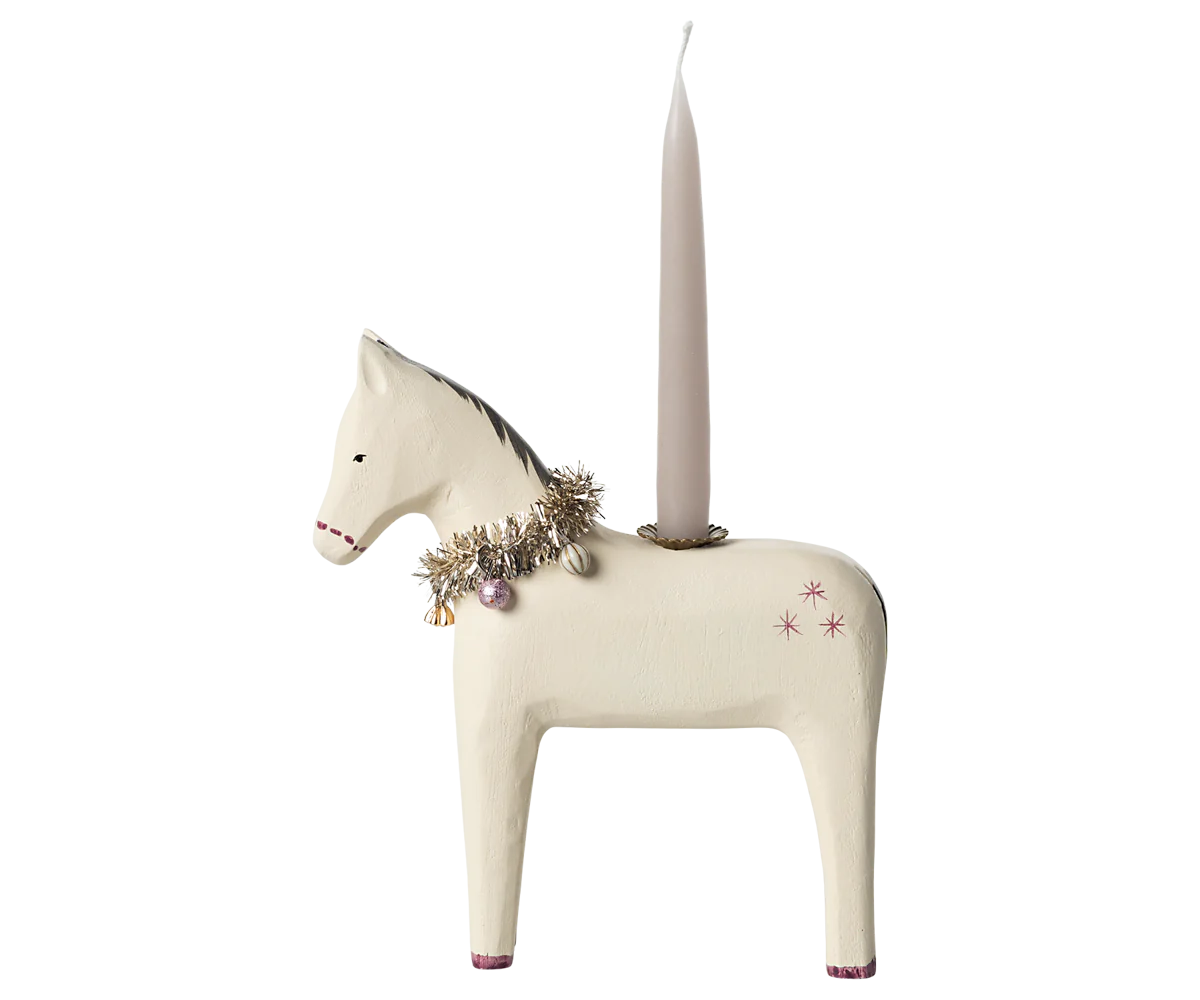 Maileg Wooden Candle Horse Holder (Small or Large)