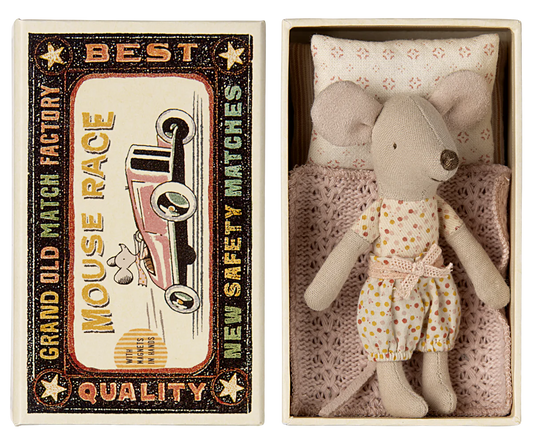 Maileg Little Sister Mouse in Matchbox (2024 With Magnetic Hands)