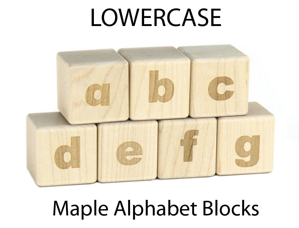 Everwood Friends 28 pc. Lowercase Engraved Alphabet Blocks