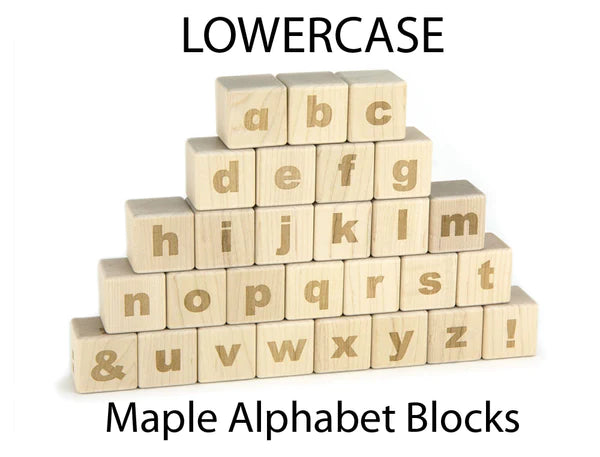Everwood Friends 28 pc. Lowercase Engraved Alphabet Blocks