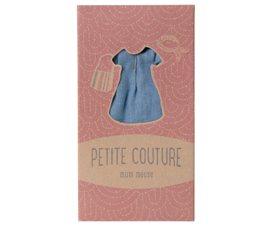 Maileg Denim dress and bag, Mum mouse