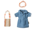 Load image into Gallery viewer, Maileg Denim dress and bag, Mum mouse