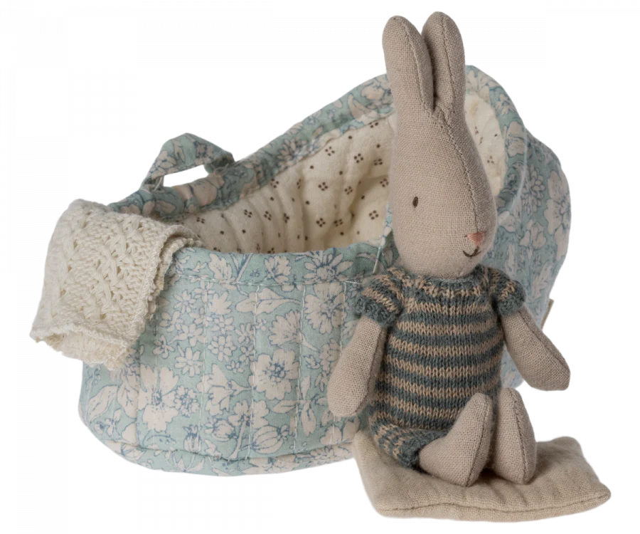 Maileg Rabbit in Carry Cot- Micro