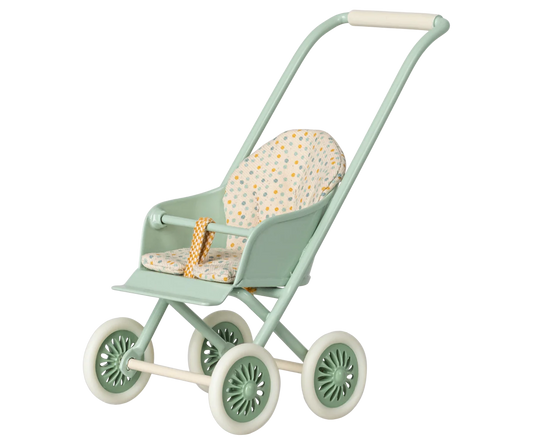 Maileg Micro Stroller For Mice (Mint, Powder or Yellow)