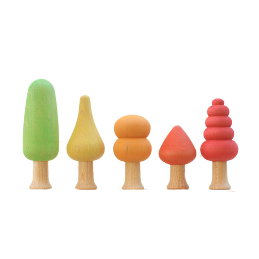 Ocamora Forest Trees In Warm Rainbow Colors Quality European Wooden Toys