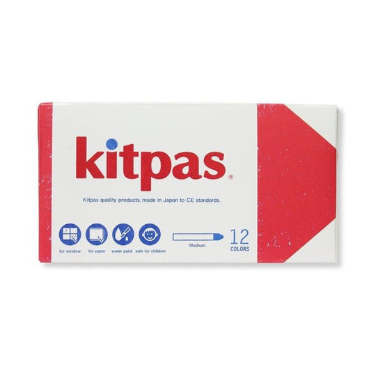 Kitpas Multi-Surface Art Crayons For Kids 12 Colors Medium Size