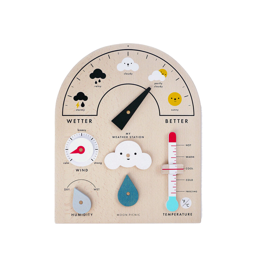 Moon Picnic My Weather Station Wooden Weather Toy