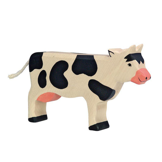 Holztiger Black Cow Standing Wooden European Toy