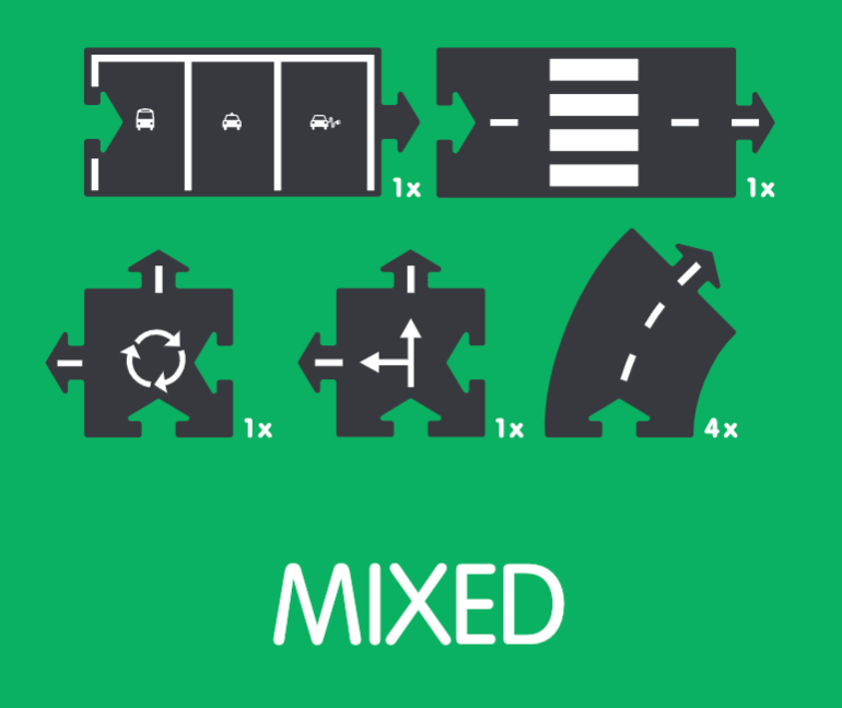 Waytoplay Mixed Extension Road Set Rubber Car Track For Kids