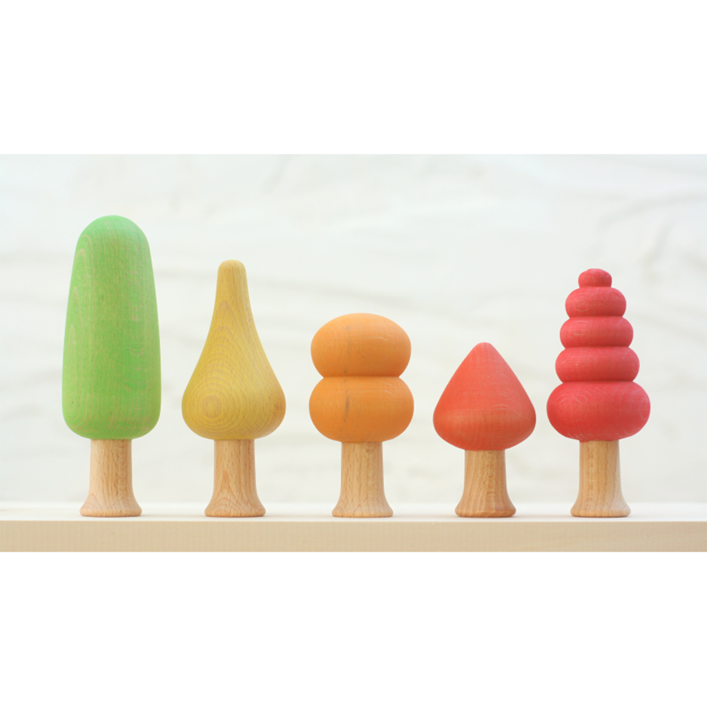 Ocamora Forest Trees In Warm Rainbow Colors Quality European Wooden Toys