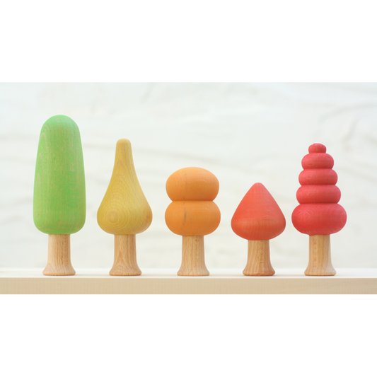 Ocamora Forest Trees In Warm Rainbow Colors Quality European Wooden Toys