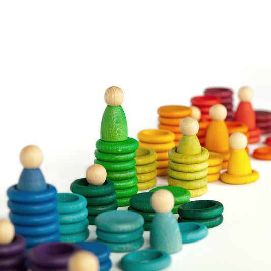 Grapat Nins Carla Wooden Set In Rainbow Colors European Quality Toy