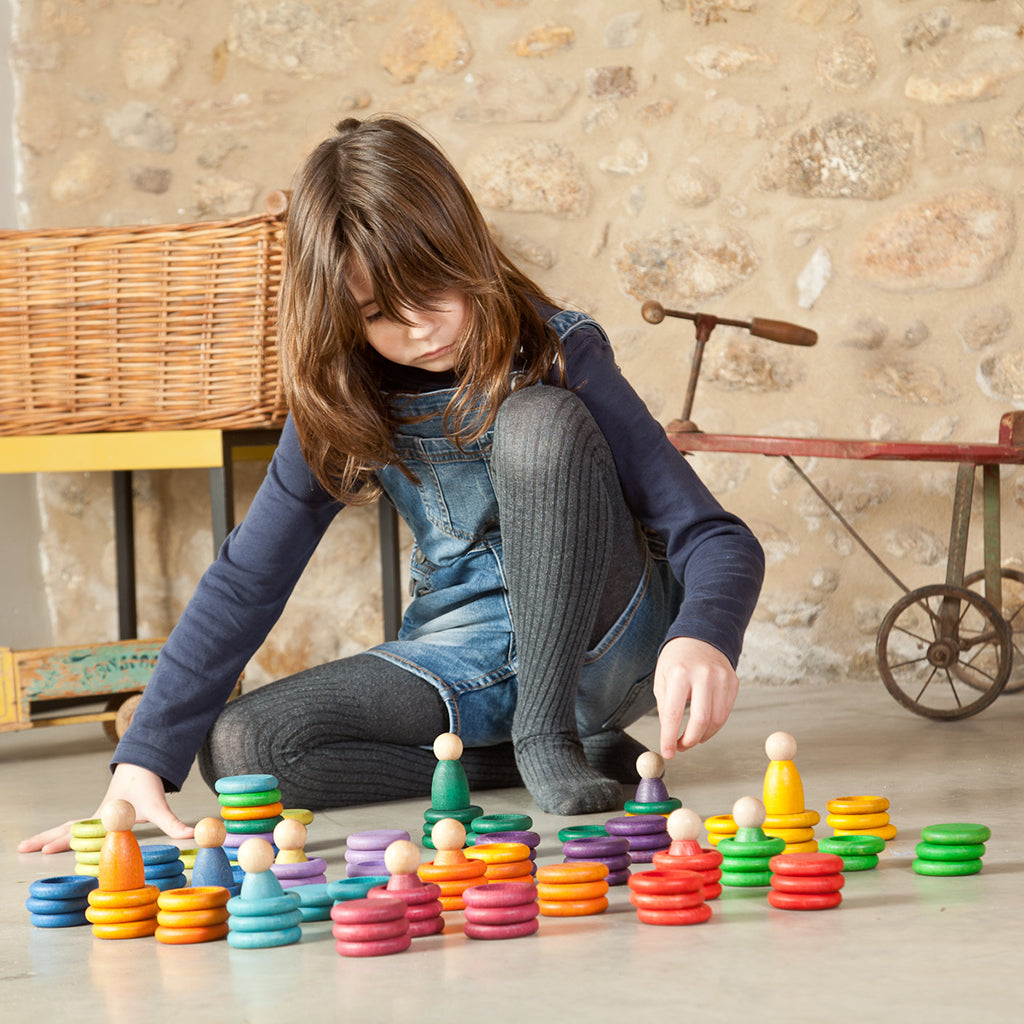 Grapat Nins Carla Wooden Set In Rainbow Colors European Quality Toy