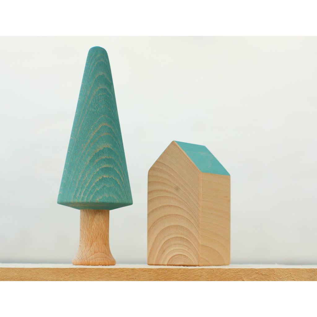 Ocamora Forest Trees In Cold Rainbow Colors European Quality Wooden Toys