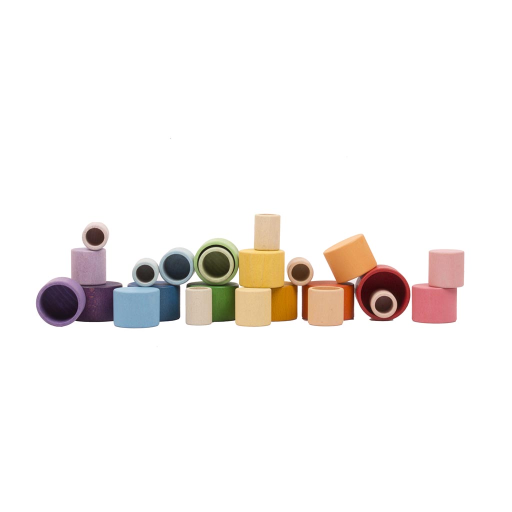 Grapat Nest Bowls In Rainbow Colors European Wood Toy