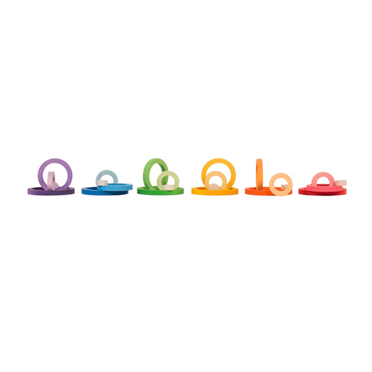 Grapat Nest Rings In Rainbow Colors Quality European Wood Toys