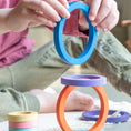 Load image into Gallery viewer, Grapat Nest Rings In Rainbow Colors Quality European Wood Toys
