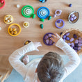 Load image into Gallery viewer, Grapat Nest Rings In Rainbow Colors Quality European Wood Toys