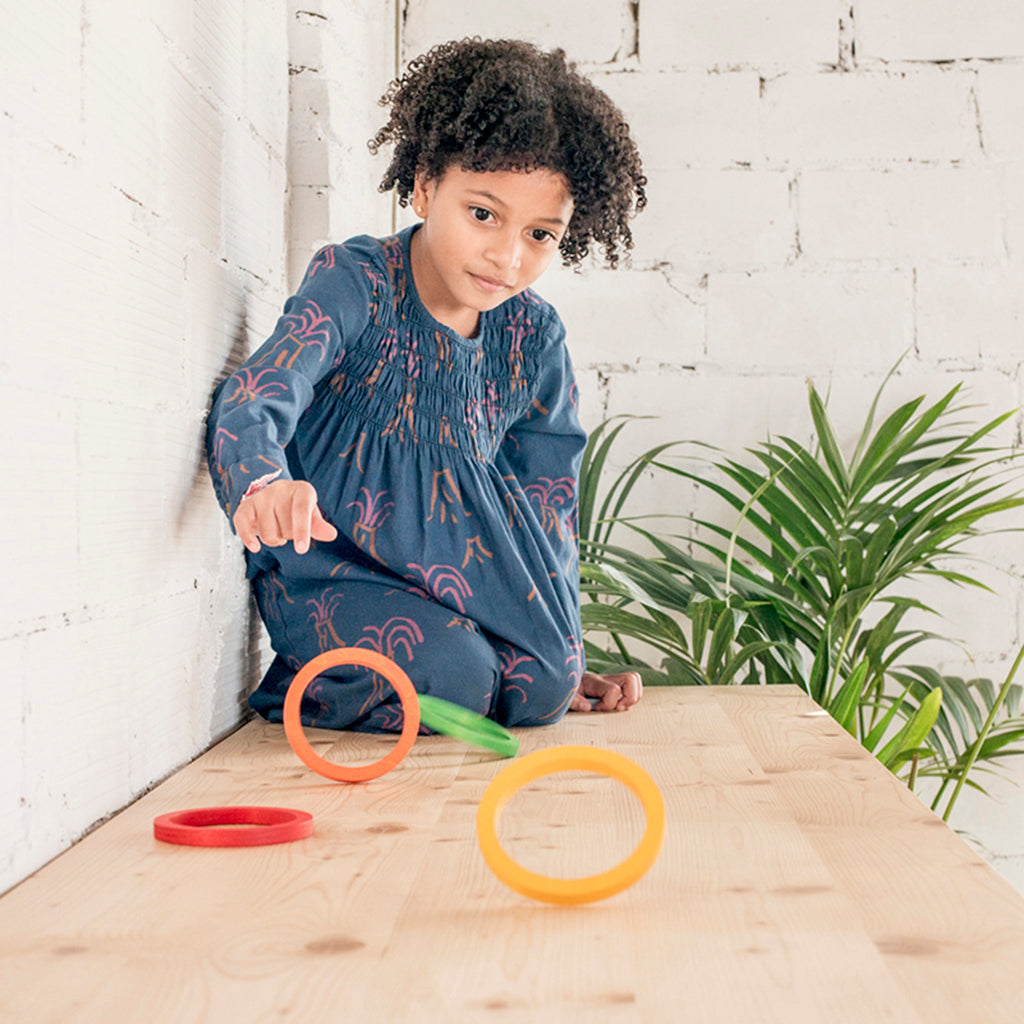 Grapat Nest Rings In Rainbow Colors Quality European Wood Toys