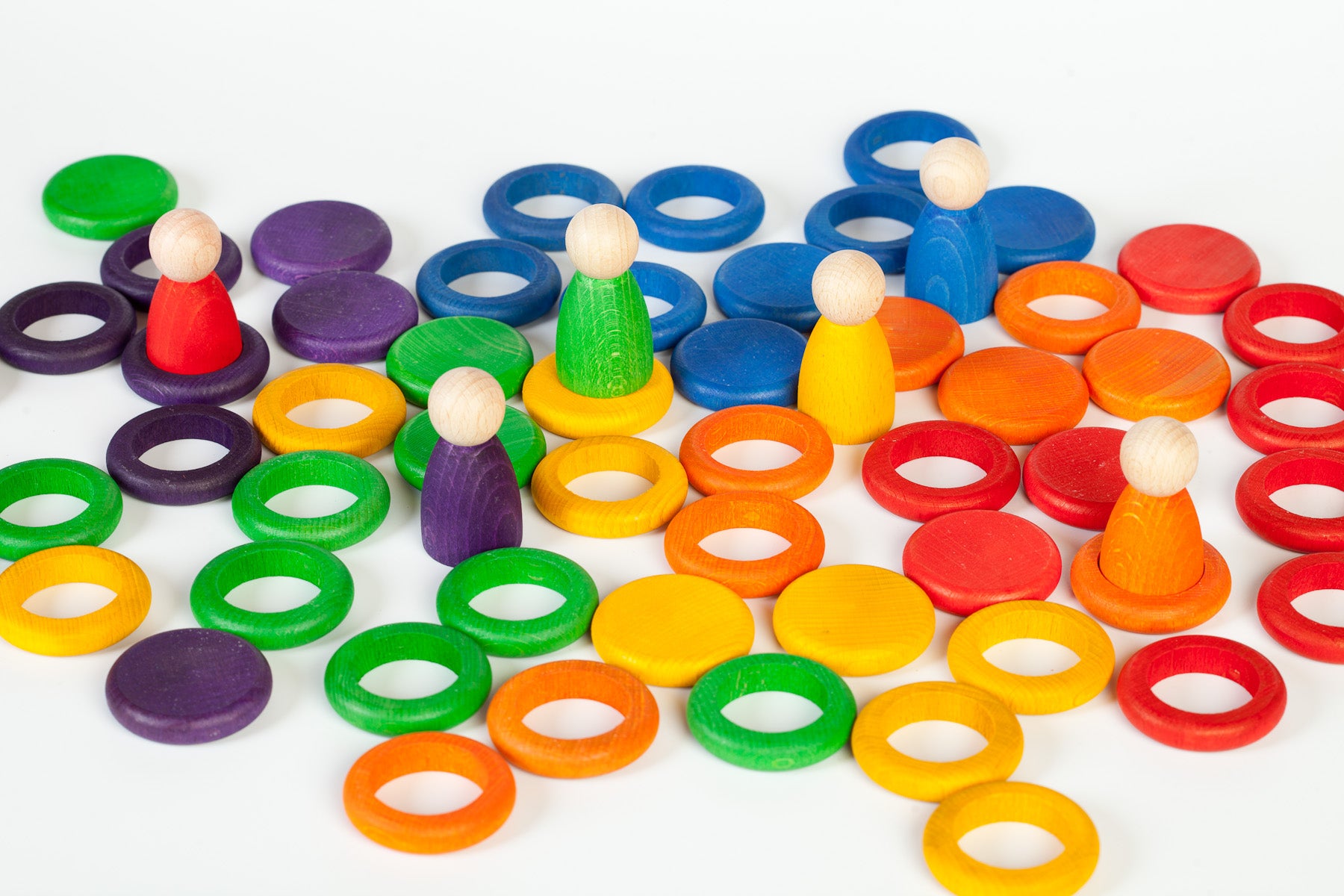 Grapat Nins, Rings & Coins In Rainbow Colors Quality Toys From Europe