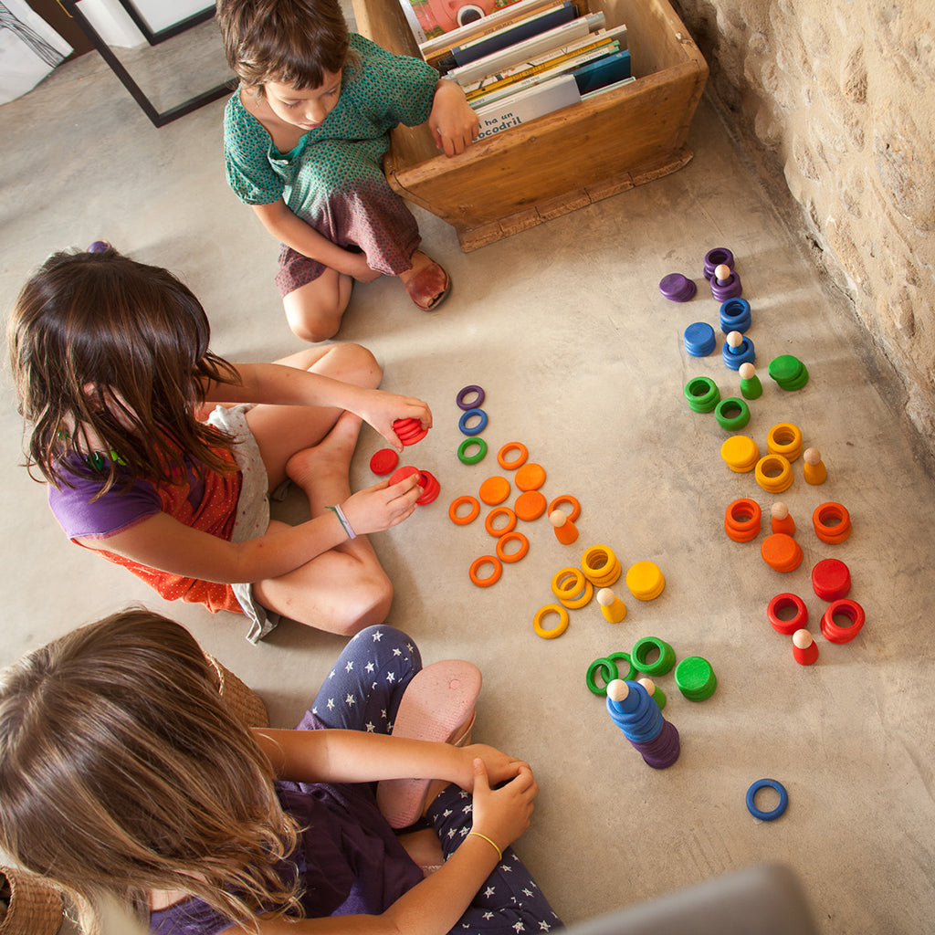 Grapat Nins, Rings & Coins In Rainbow Colors Quality Toys From Europe