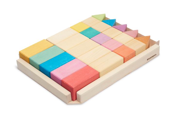 Ocamora Wooden Construction Blocks Rainbow
