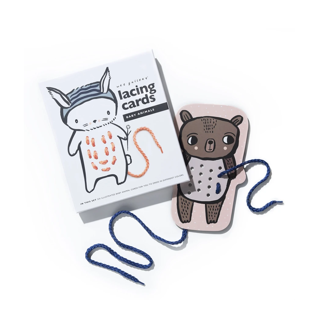 Wee Gallery Lacing Cards - Baby Animals