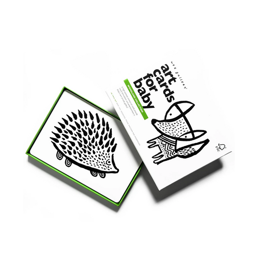 Wee Gallery Art Cards for Baby With Woodland Animals Black And White