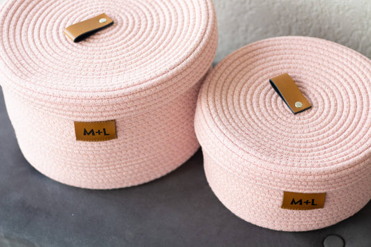 Maple and Lark The Haven Basket Collection: Blush or Natural Jute