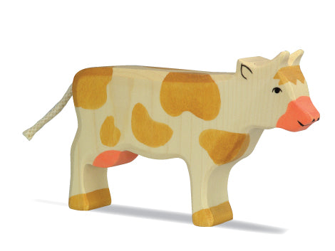 Holztiger Brown Cow Standing Wooden European Toy