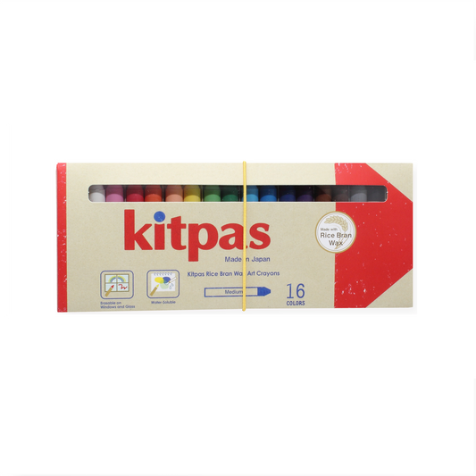 Kitpas Rice Bran Wax Art Crayons 16 Colors