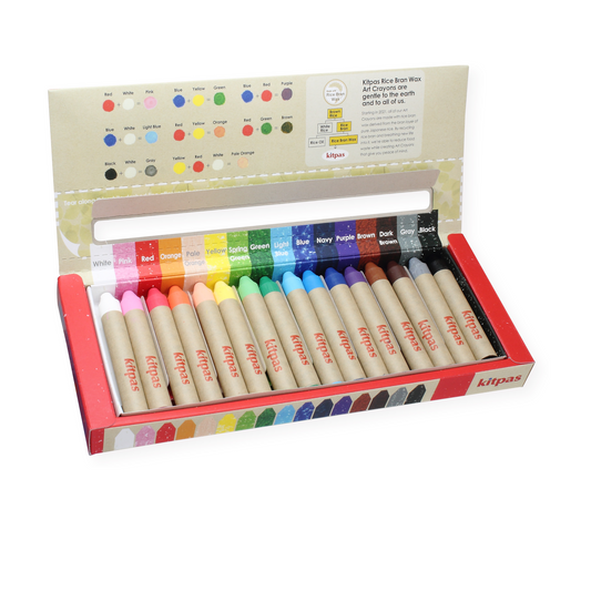 Kitpas Rice Bran Wax Art Crayons 16 Colors