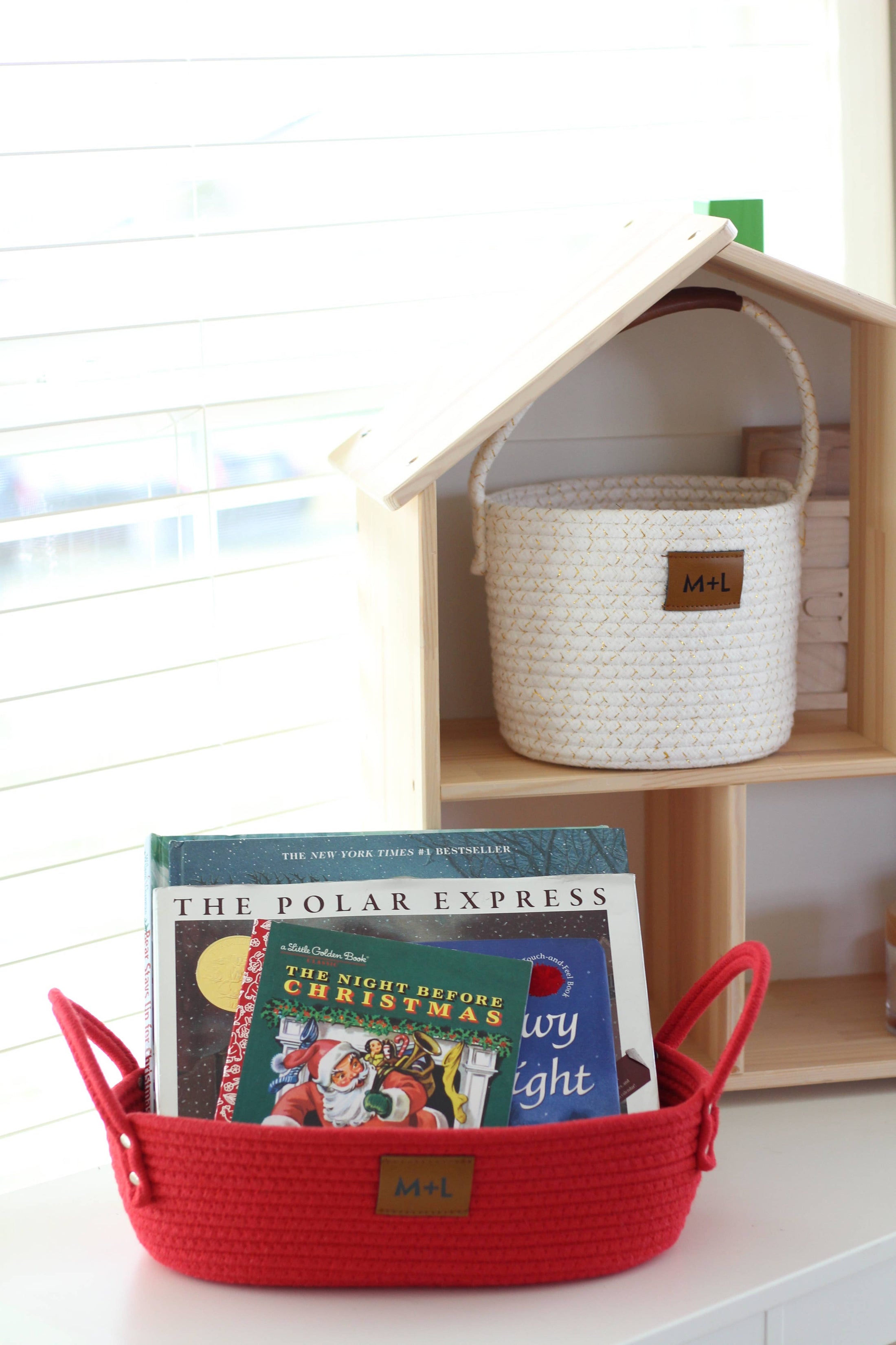 Maple and Lark Gather Rope Basket: Heathered Gray