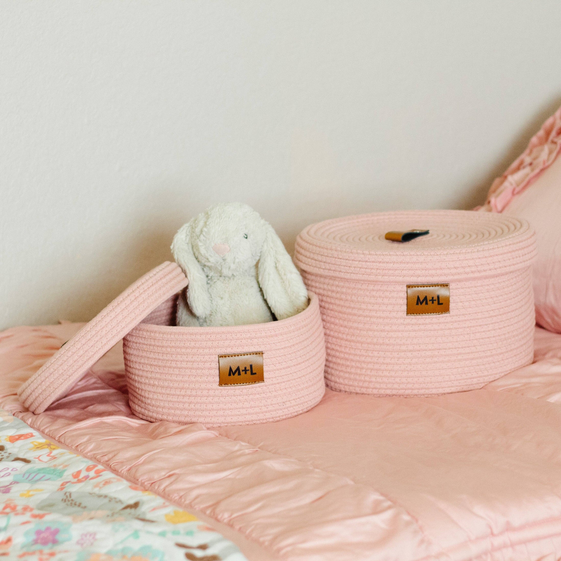 Maple and Lark The Haven Basket Collection: Blush or Natural Jute