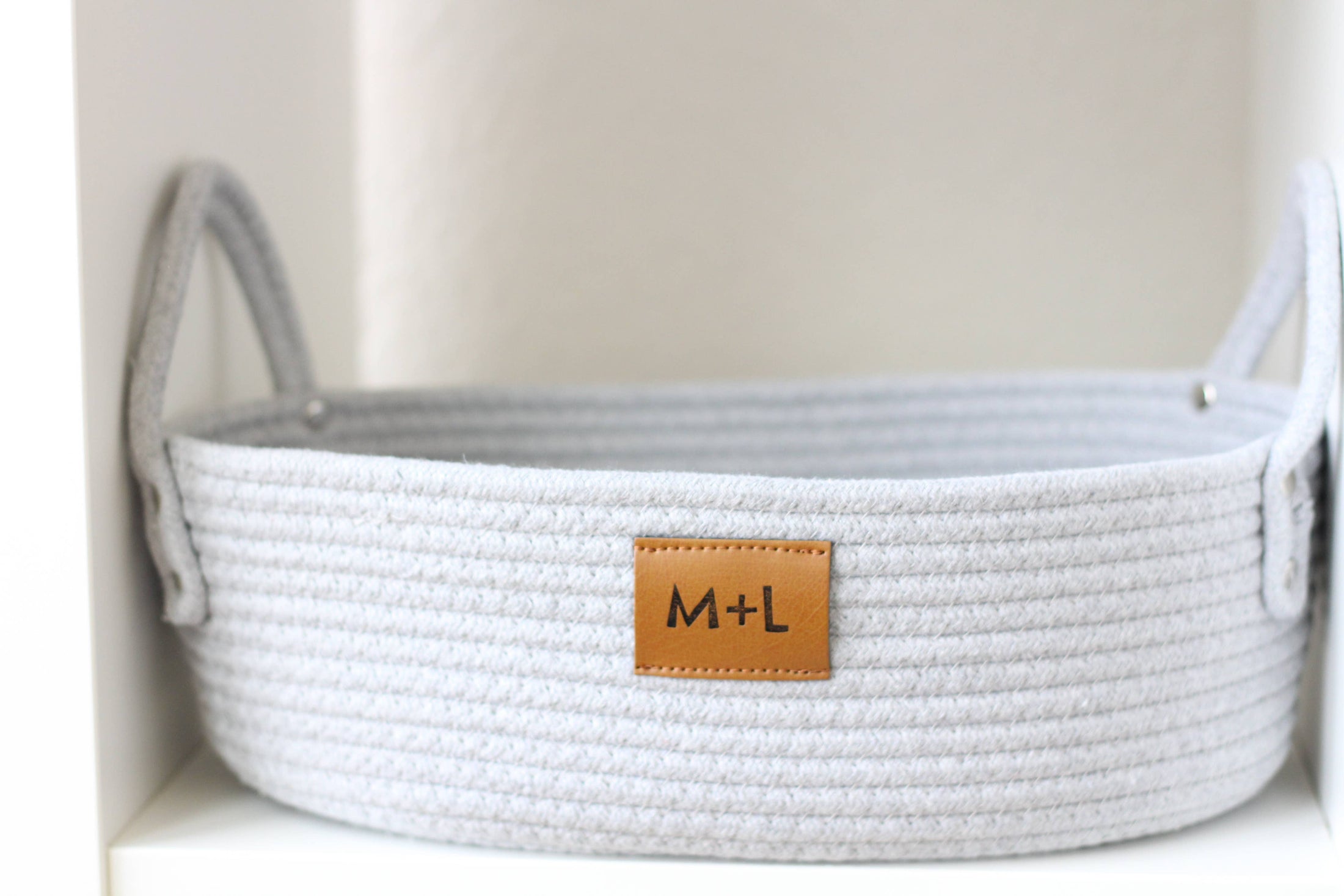 Maple and Lark Gather Rope Basket: Heathered Gray