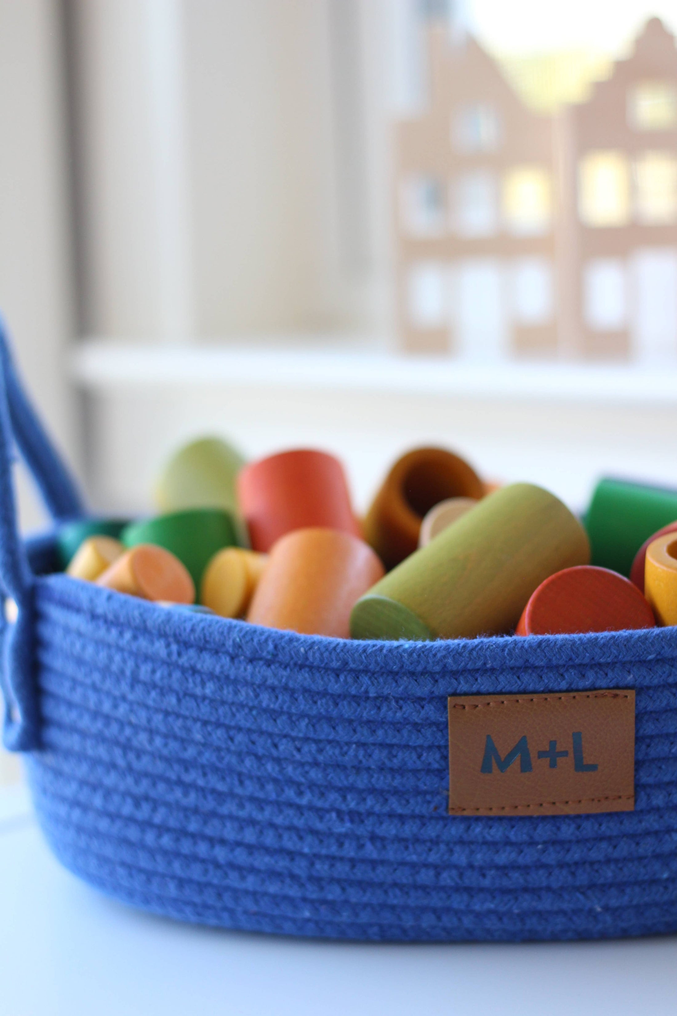 Maple and Lark Gather Rope Basket: Heathered Gray