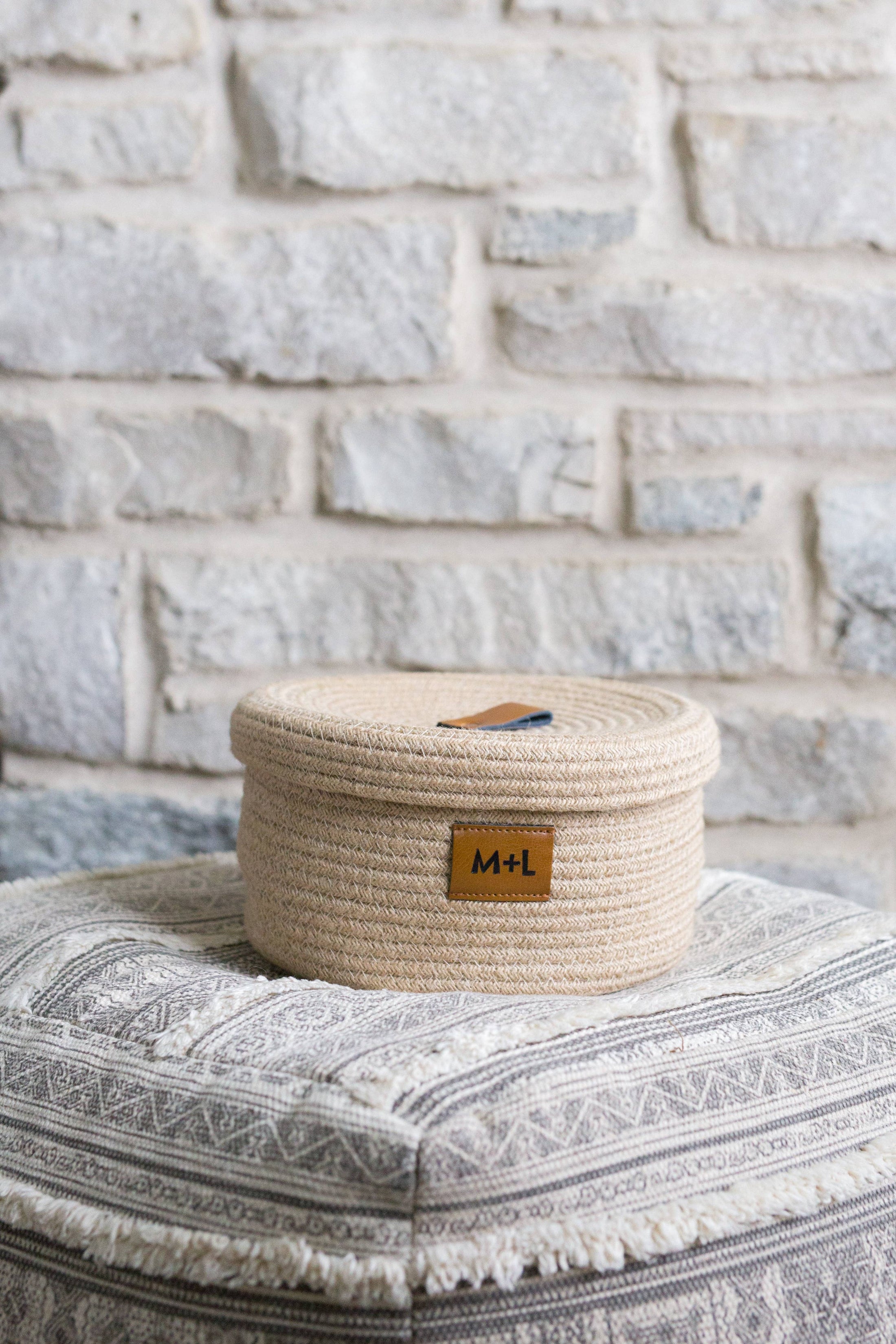Maple and Lark The Haven Basket Collection: Blush or Natural Jute