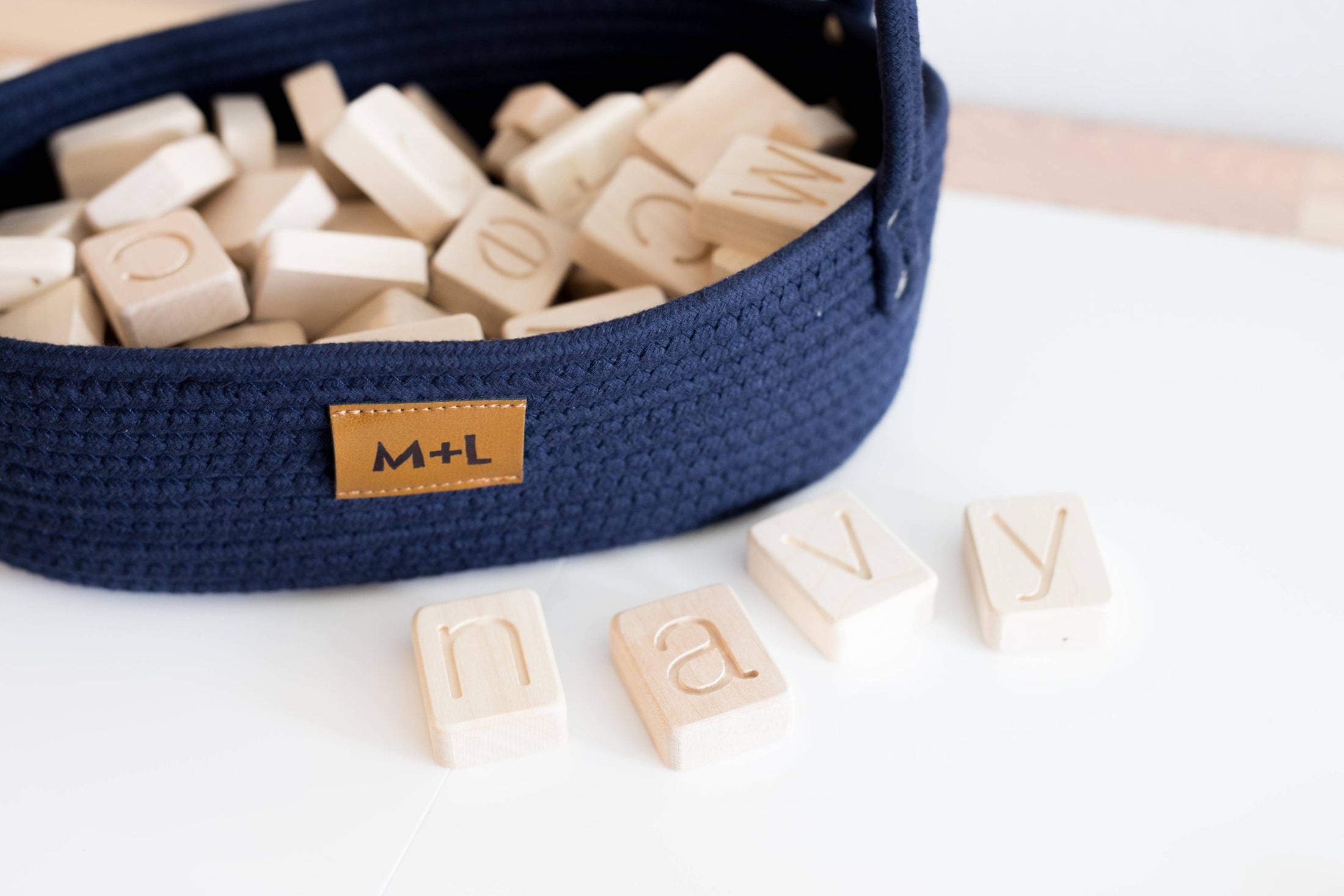 Maple and Lark Gather Rope Basket: Heathered Gray
