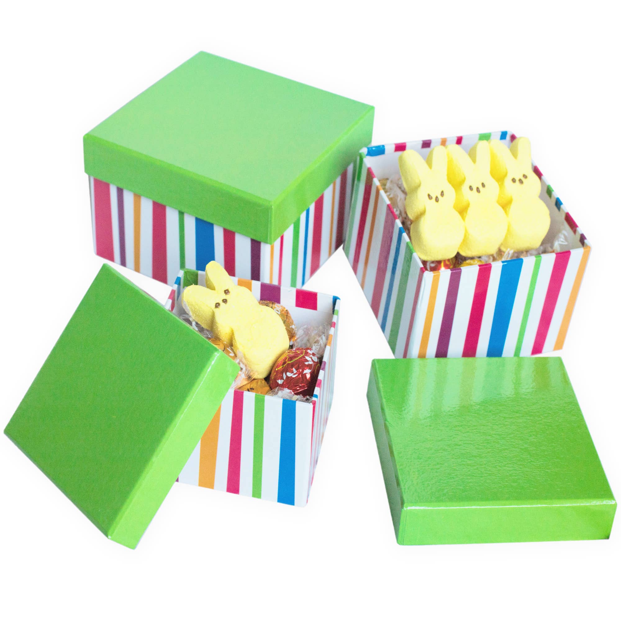 Bospak - Set of 3 Spring Striped Paperboard box