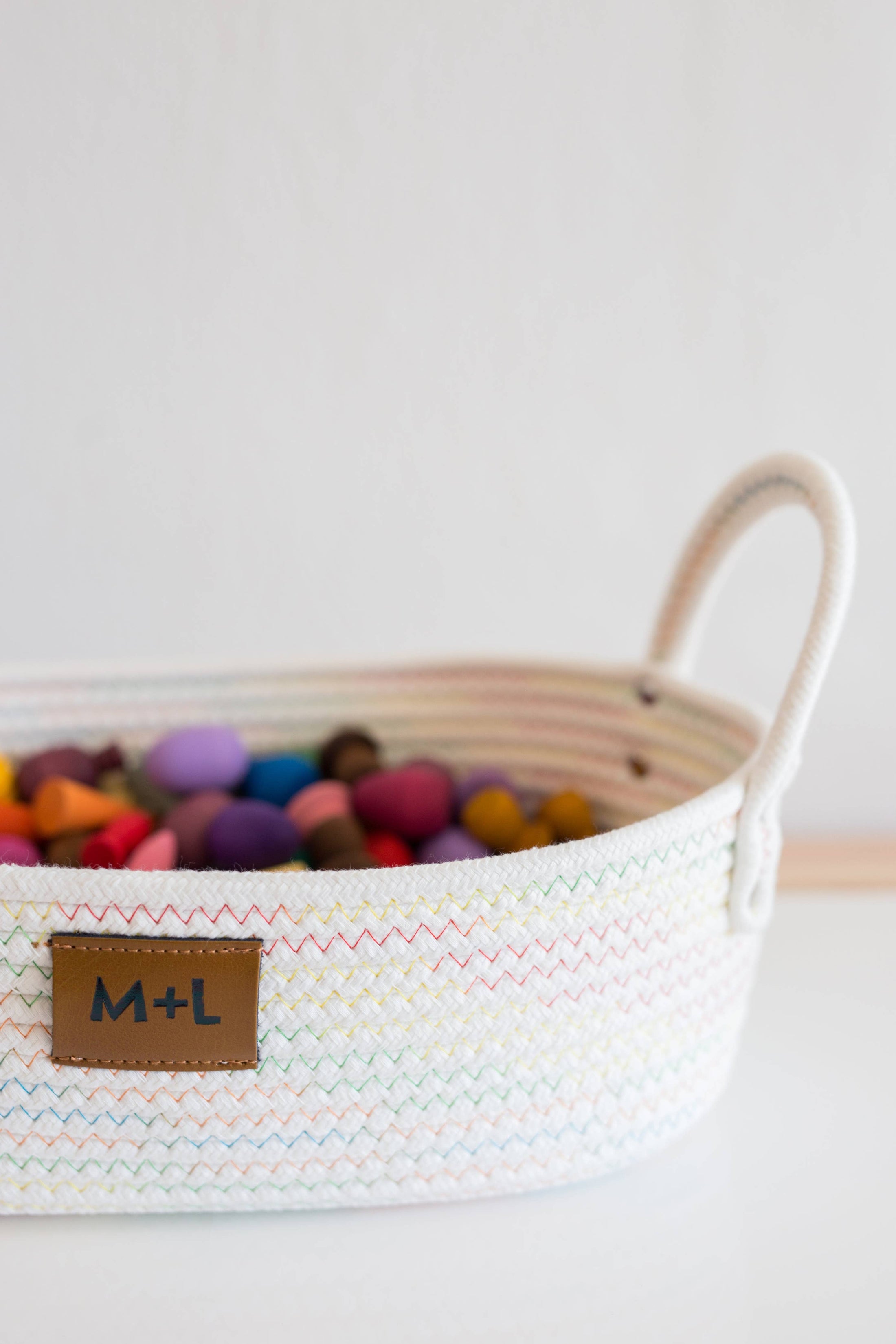 Maple and Lark Gather Rope Basket: Heathered Gray