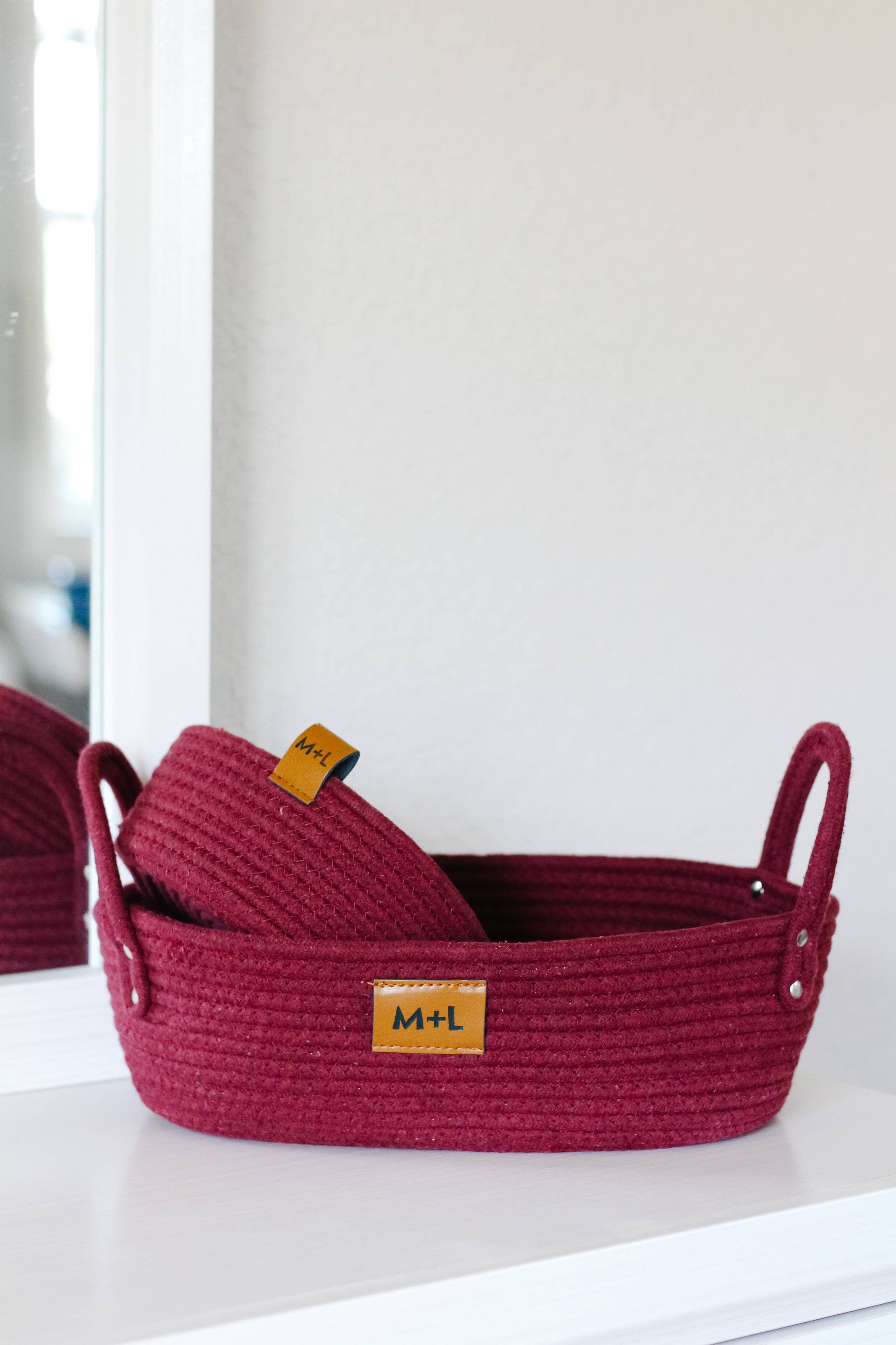 Maple and Lark Gather Rope Basket: Heathered Gray